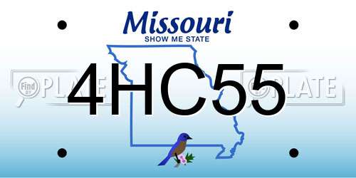 4HC55 Missouri License Plate