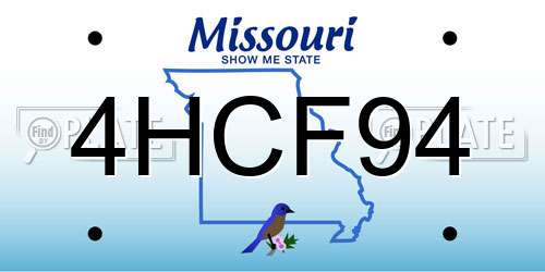 4HCF94 Missouri License Plate