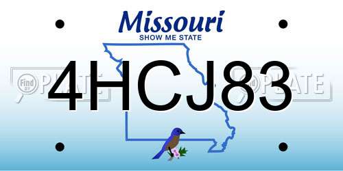 4HCJ83 Missouri License Plate