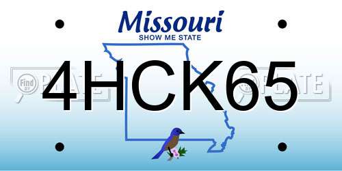 4HCK65 Missouri License Plate