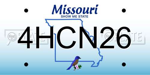 4HCN26 Missouri License Plate