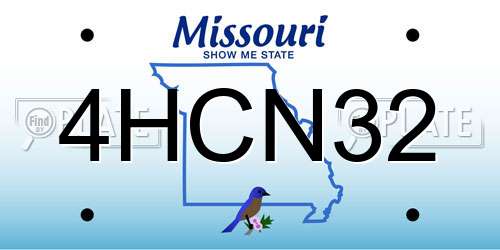 4HCN32 Missouri License Plate