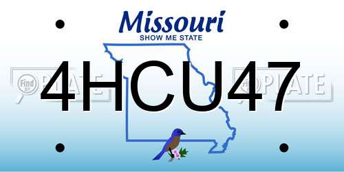 4HCU47 Missouri License Plate