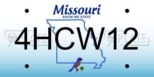 4HCW12 Missouri License Plate