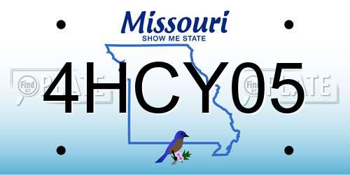 4HCY05 Missouri License Plate