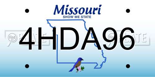 4HDA96 Missouri License Plate