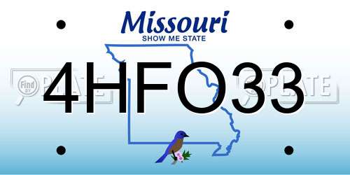 4HFO33 Missouri License Plate