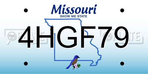 4HGF79 Missouri License Plate