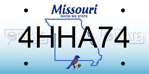 4HHA74 Missouri License Plate