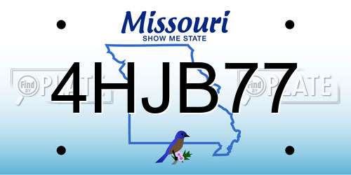 4HJB77 Missouri License Plate