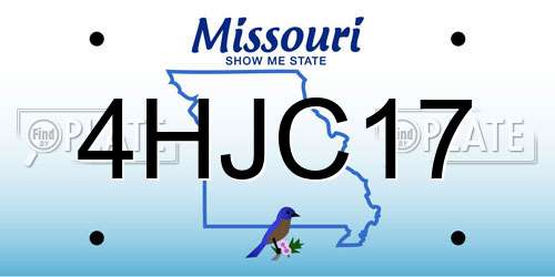 4HJC17 Missouri License Plate