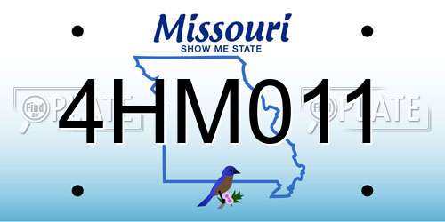 4HM011 Missouri License Plate