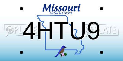 4HTU9 Missouri License Plate