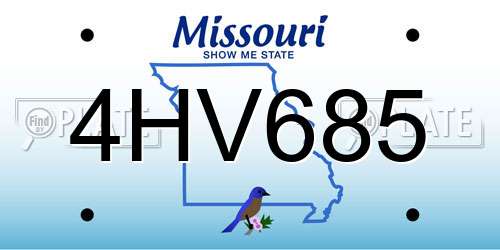 4HV685 Missouri License Plate