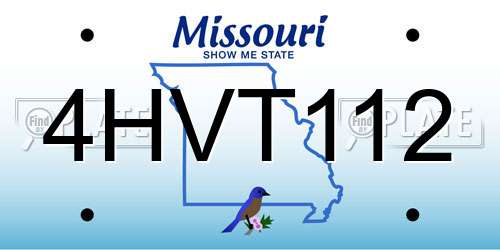 4HVT112 Missouri License Plate