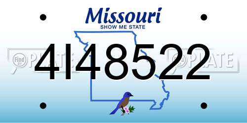 4I48522 Missouri License Plate