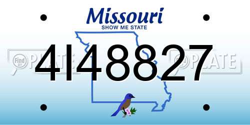 4I48827 Missouri License Plate