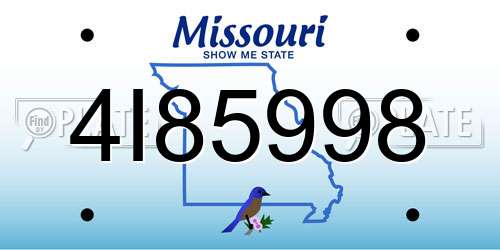 4I85998 Missouri License Plate