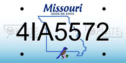 4IA5572 Missouri License Plate