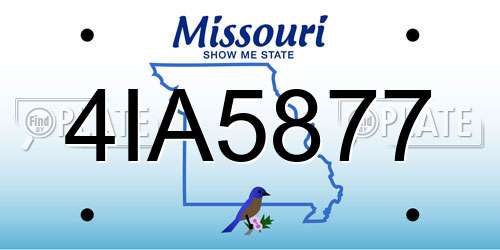 4IA5877 Missouri License Plate