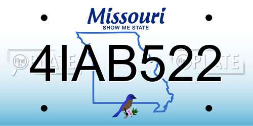 4IAB522 Missouri License Plate