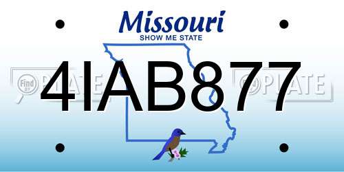 4IAB877 Missouri License Plate