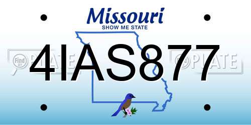 4IAS877 Missouri License Plate