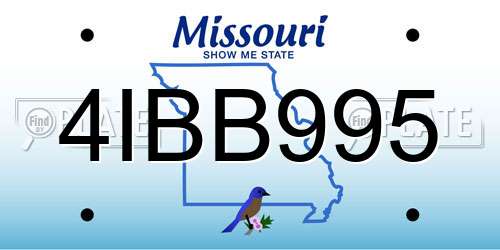 4IBB995 Missouri License Plate