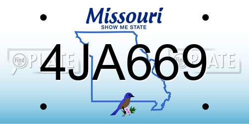 4JA669 Missouri License Plate
