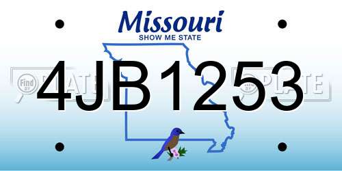 4JB1253 Missouri License Plate