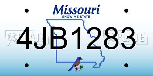 4JB1283 Missouri License Plate