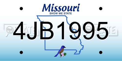 4JB1995 Missouri License Plate