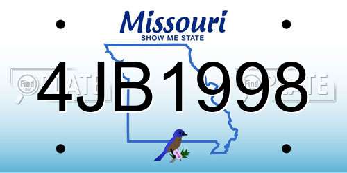 4JB1998 Missouri License Plate