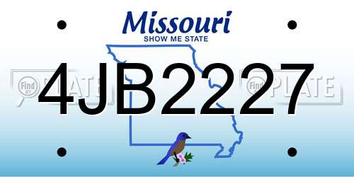 4JB2227 Missouri License Plate
