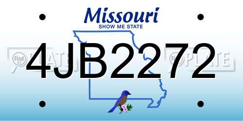 4JB2272 Missouri License Plate