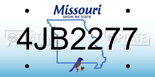 4JB2277 Missouri License Plate