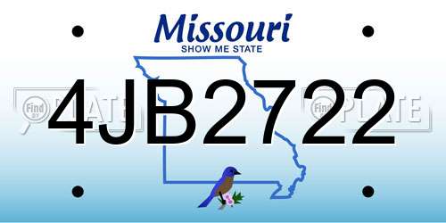 4JB2722 Missouri License Plate
