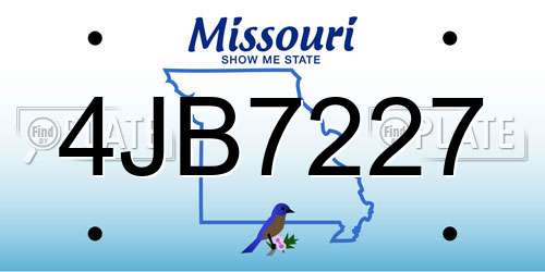 4JB7227 Missouri License Plate