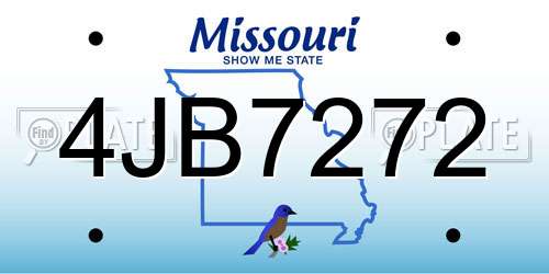 4JB7272 Missouri License Plate