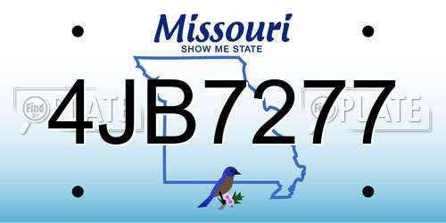 4JB7277 Missouri License Plate