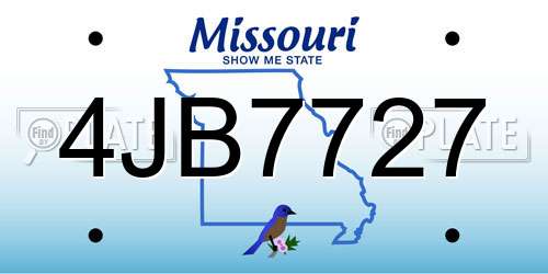4JB7727 Missouri License Plate