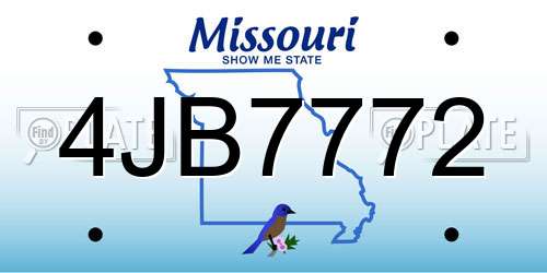 4JB7772 Missouri License Plate