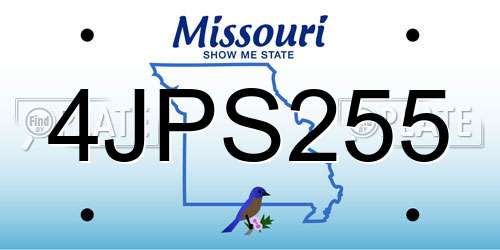 4JPS255 Missouri License Plate