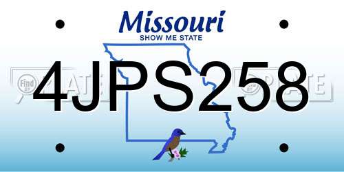 4JPS258 Missouri License Plate