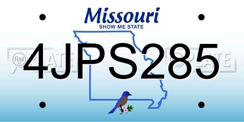 4JPS285 Missouri License Plate