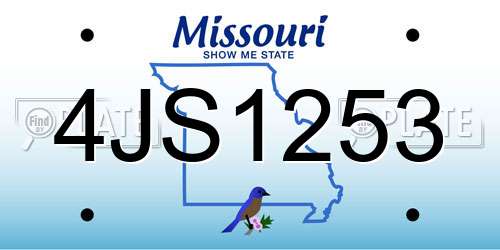 4JS1253 Missouri License Plate