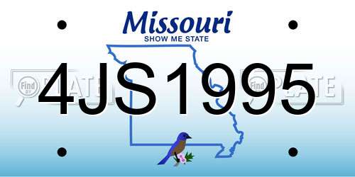 4JS1995 Missouri License Plate