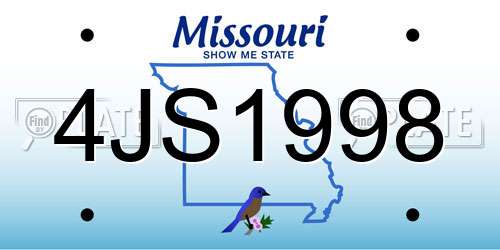 4JS1998 Missouri License Plate