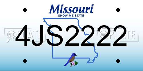 4JS2222 Missouri License Plate