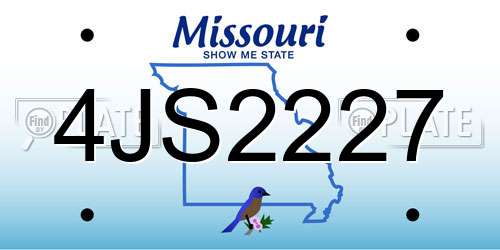 4JS2227 Missouri License Plate
